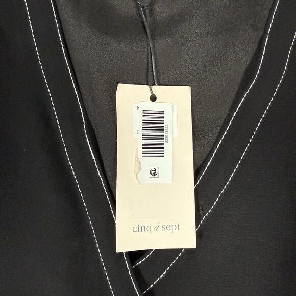 NWT Cinq A Sept BLACK Chelsea Mini Wrap Dress 1/2 Sleeve Women's Size 6 US - Picture 5 of 13